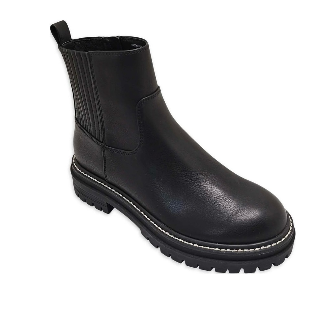 Women's Black Lug Chelsea Boots
